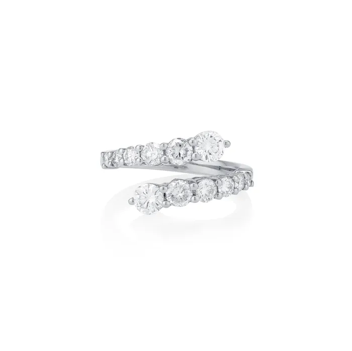 RACHEL LYNN CHICAGO 14 Karat White Gold and Diamond Bypass Ring Rings