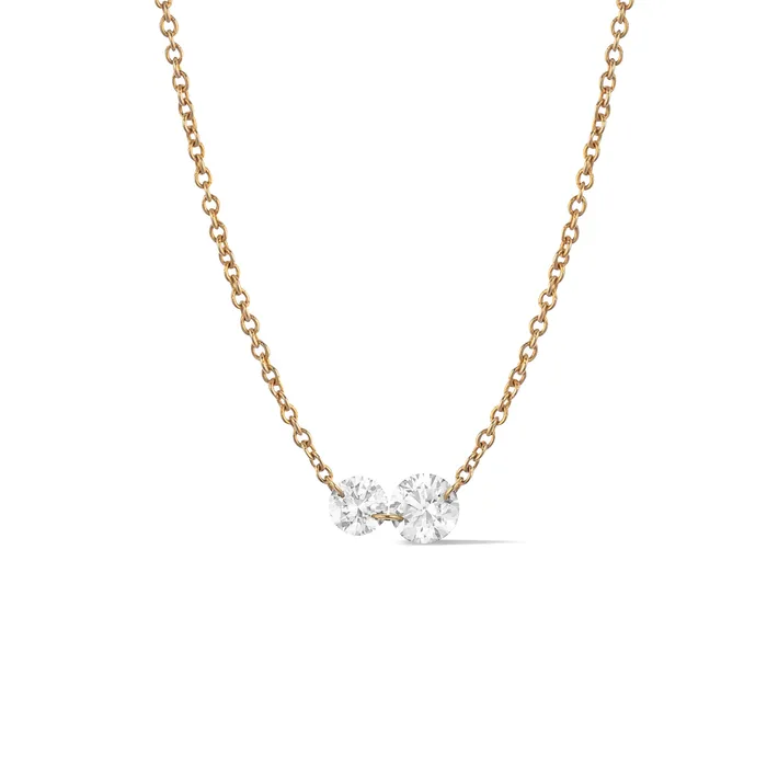 RACHEL LYNN CHICAGO Necklaces 14 Karat Yellow Gold Aspen Air Two Diamond Necklace RACHEL LYNN CHICAGO Necklaces 14 Karat Yellow Gold Aspen Air Two Diamond Necklace