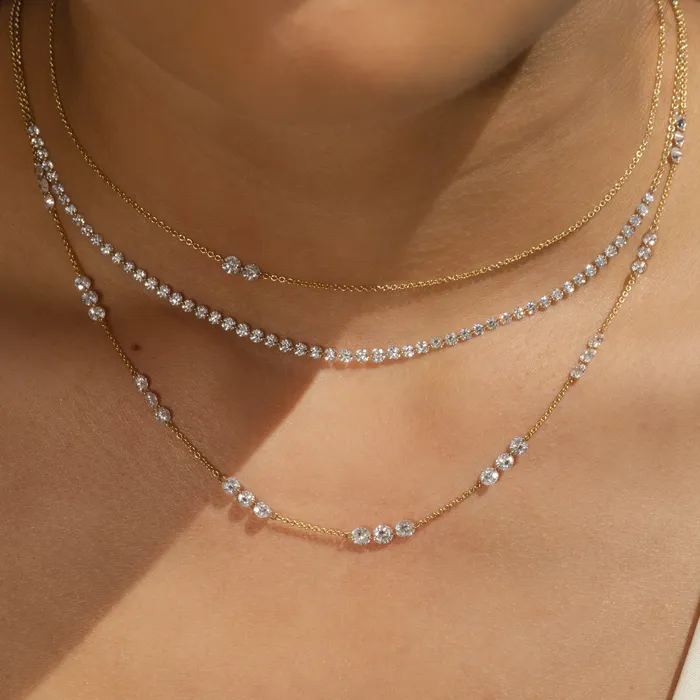 RACHEL LYNN CHICAGO Necklaces 14 Karat Yellow Gold Aspen Air Two Diamond Necklace