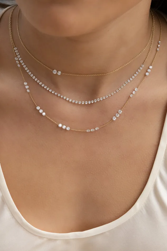 RACHEL LYNN CHICAGO Necklaces 14 Karat Yellow Gold Aspen Air Two Diamond Necklace