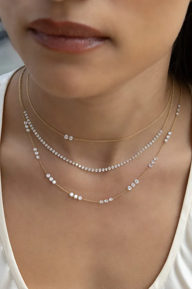 RACHEL LYNN CHICAGO Necklaces 14 Karat Yellow Gold Aspen Air Two Diamond Necklace