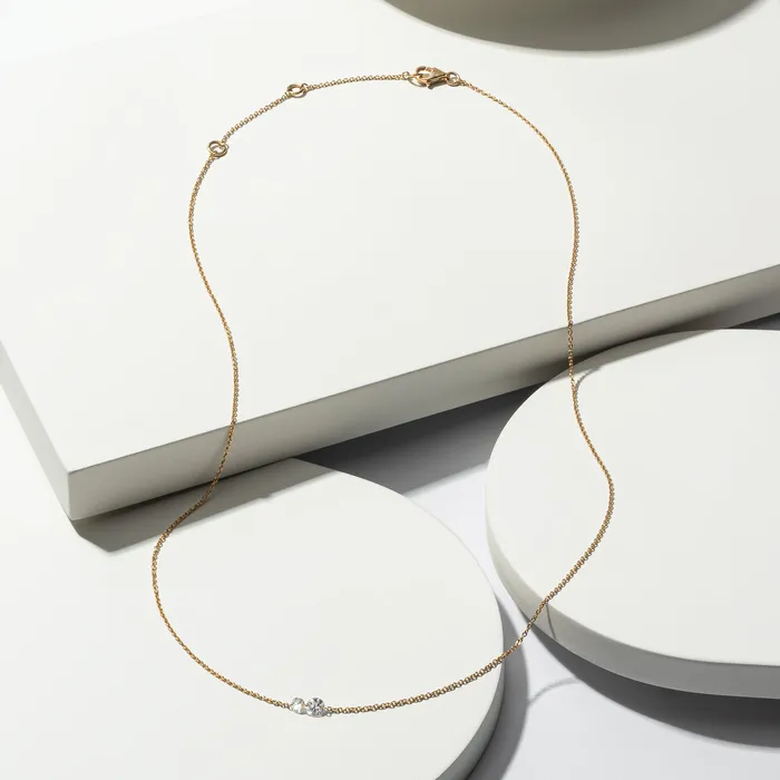RACHEL LYNN CHICAGO Necklaces 14 Karat Yellow Gold Aspen Air Two Diamond Necklace