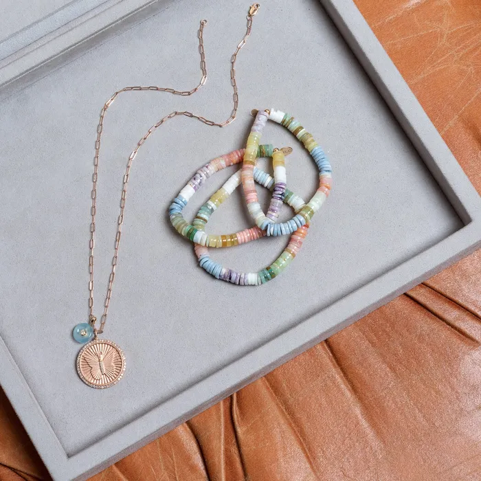 RACHEL LYNN CHICAGO Necklaces Rose Gold Diamond Butterfly Coin Pendant