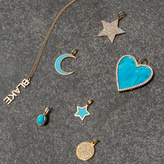 RACHEL LYNN CHICAGO Necklaces Small Yellow Gold and Diamond Disk Pendant