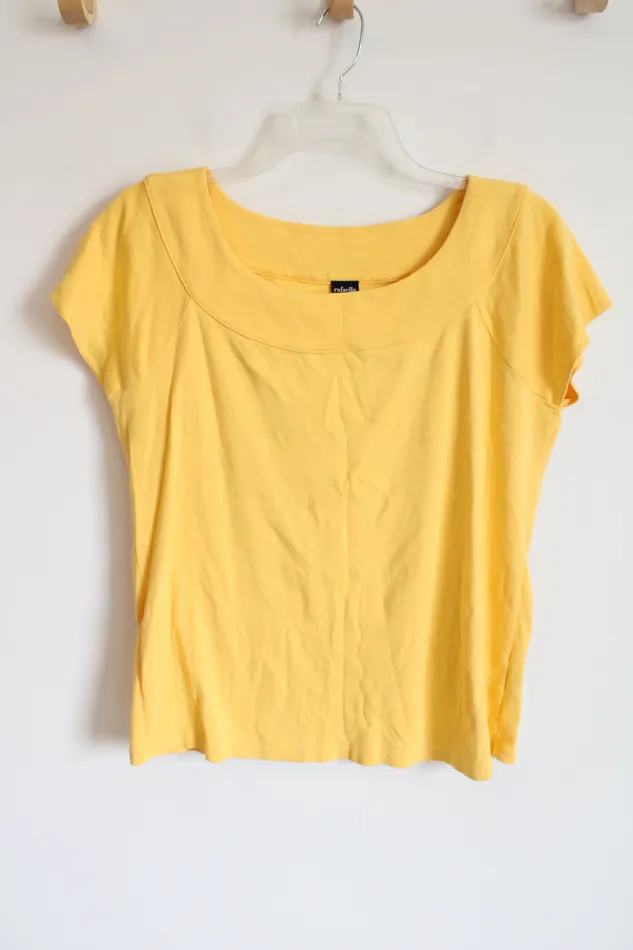 Rafaella Earrings Rafaella Yellow Wide Neck Top 1X