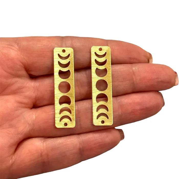 Raw Brass Textured Phases of Moon Charms 2 pcs in a pack Peppy Beads Necklaces Raw Brass Textured Phases of Moon Charms 2 pcs in a pack Peppy Beads Necklaces