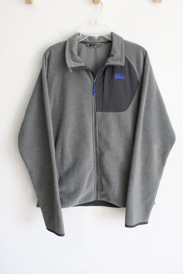 REI Earrings REI Gray Fleece Zip Up Jacket L