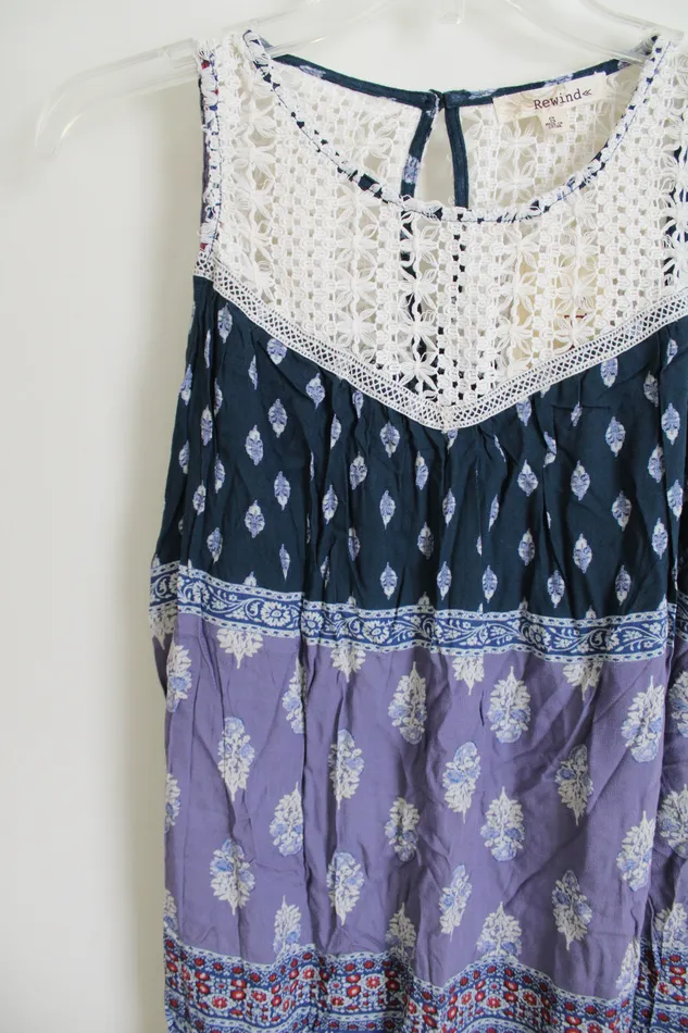 Rewind Rings Rewind Blue Tunic Tank S
