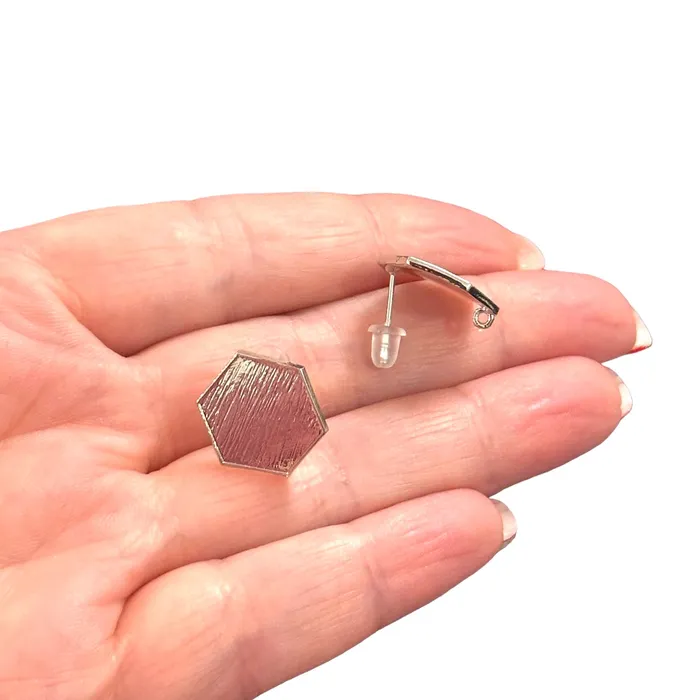 Rhodium Plated Brass Stud Earrings 2 pcs in a pack Peppy Beads Earrings Rhodium Plated Brass Stud Earrings 2 pcs in a pack Peppy Beads Earrings