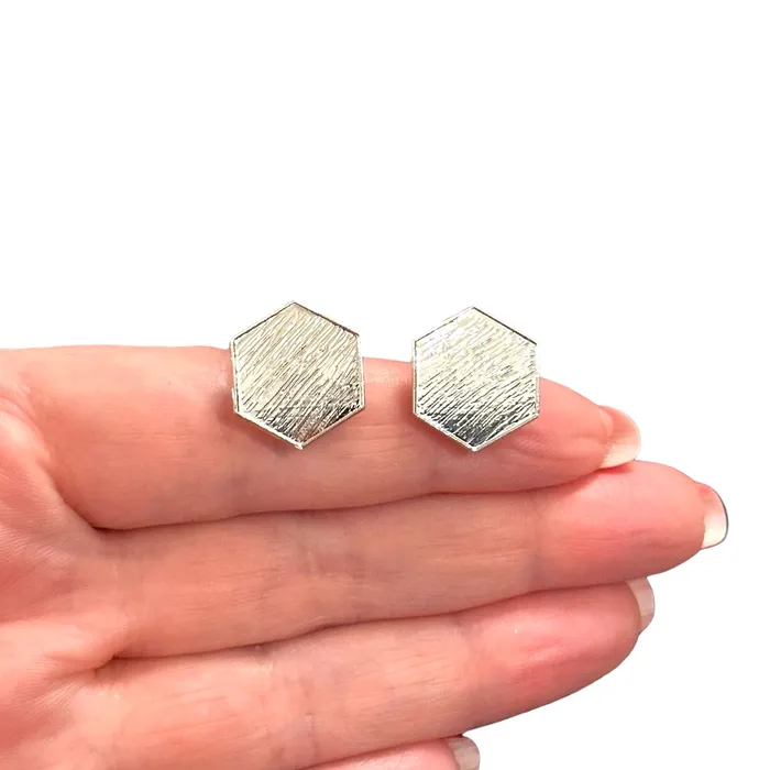 Rhodium Plated Brass Stud Earrings 2 pcs in a pack Peppy Beads Earrings Rhodium Plated Brass Stud Earrings 2 pcs in a pack Peppy Beads Earrings