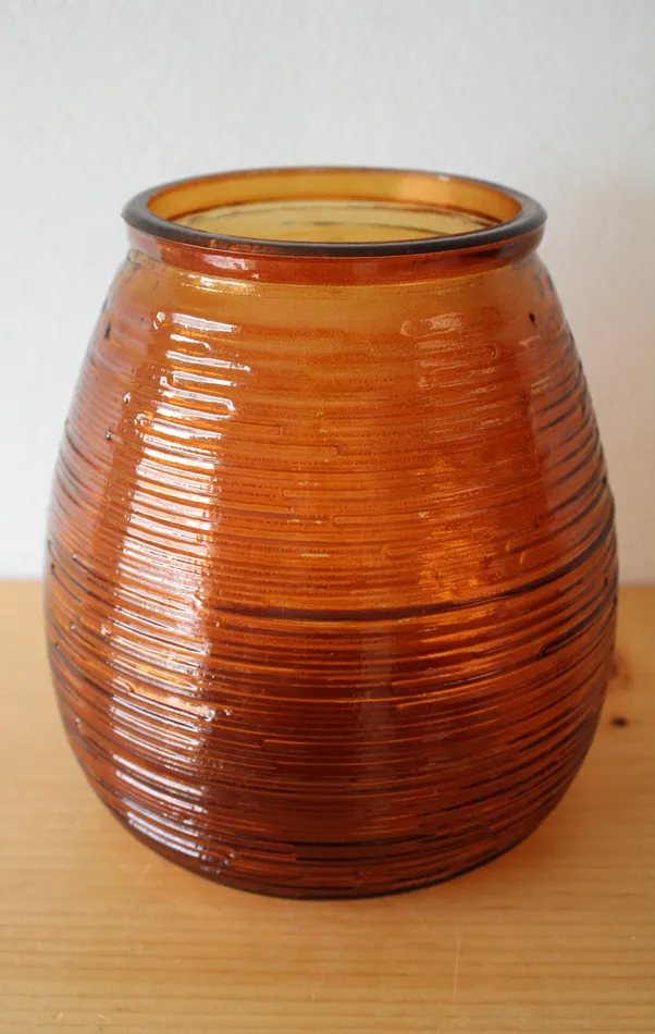 Ribbed Amber Glass Vase Jubilee Thrift Earrings
