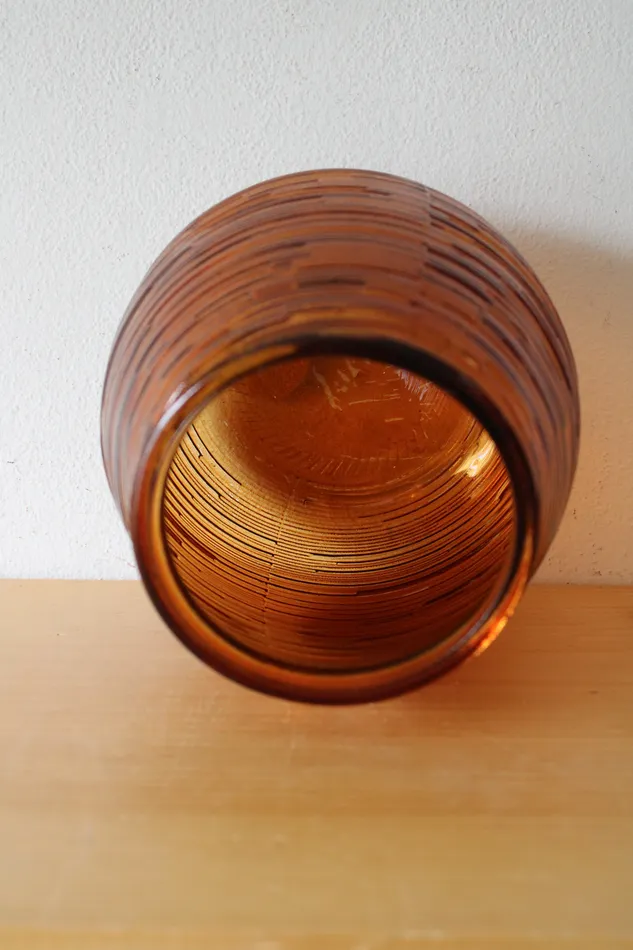 Ribbed Amber Glass Vase Jubilee Thrift Earrings