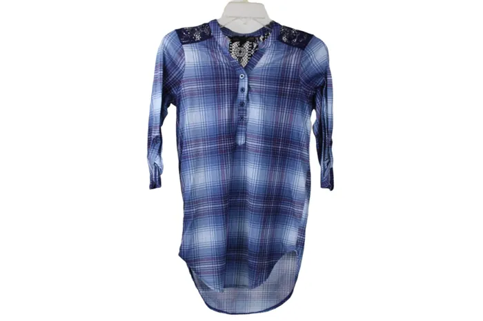 Rings Almost Famous Almost Famous Blue Plaid Shirt S