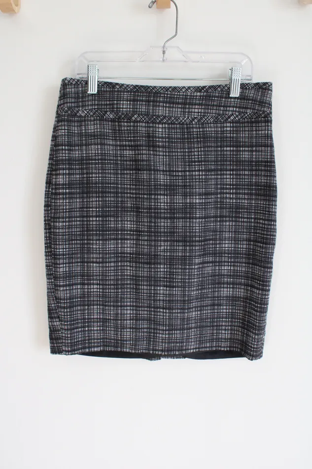 Rings Ann Taylor LOFT LOFT Black White Textured Pencil Skirt 0