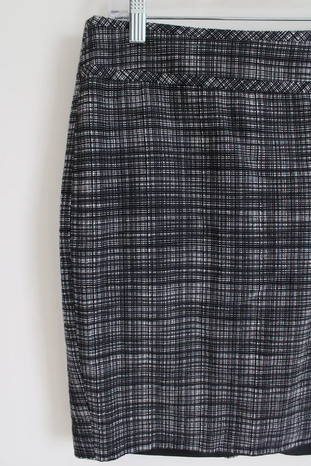 Rings Ann Taylor LOFT LOFT Black White Textured Pencil Skirt 0