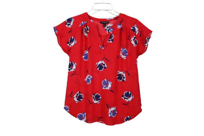 Rings Banana Republic Banana Republic Red Floral Blouse XS