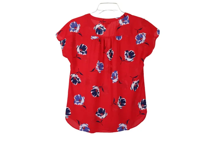 Rings Banana Republic Banana Republic Red Floral Blouse XS