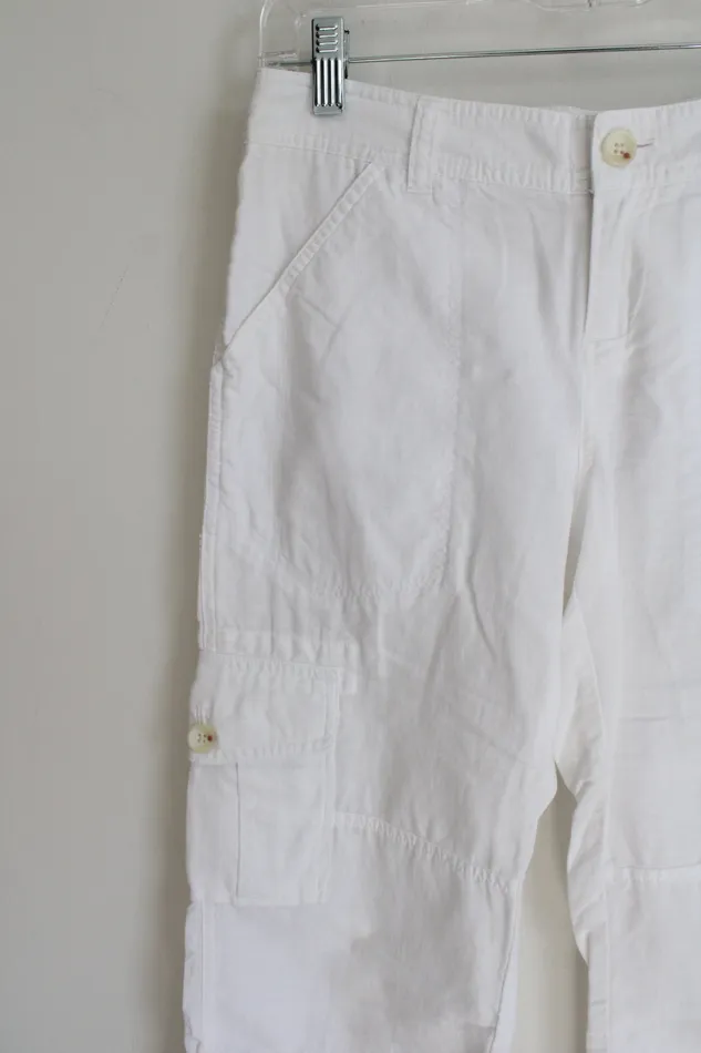 Rings Banana Republic Martin Fit White Linen Blend Capri 0 Banana Republic
