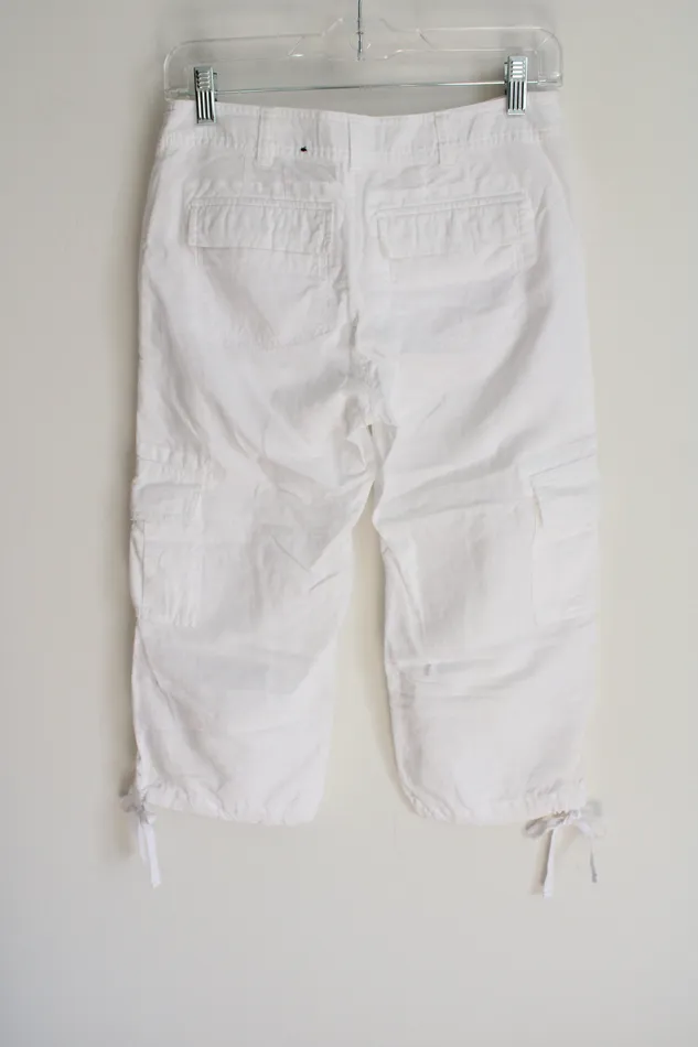 Rings Banana Republic Martin Fit White Linen Blend Capri 0 Banana Republic