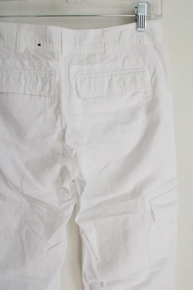 Rings Banana Republic Martin Fit White Linen Blend Capri 0 Banana Republic