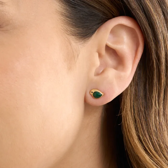 Rings Chadds Ford Jewelry Gold Sterling Silver Malachite Birdie Studs