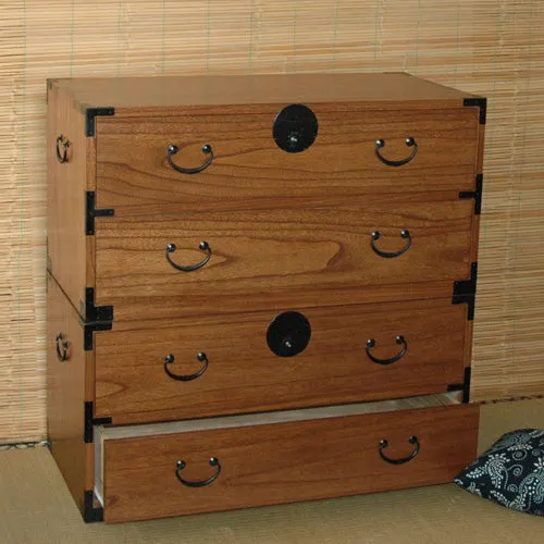 Rings DC TwoDrawer Stackable Tansu in Teak Finish Set of 2