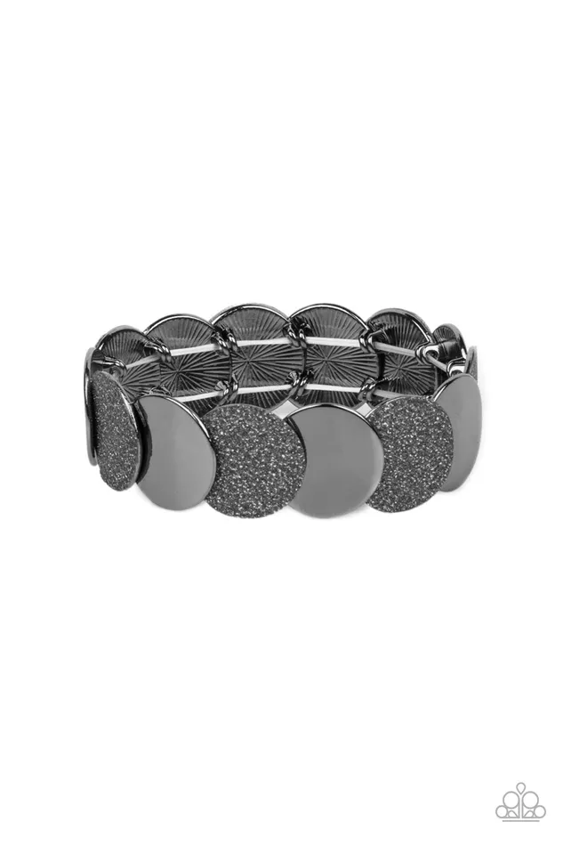 Rings Demurely Disco Black Paparazzi Accessories