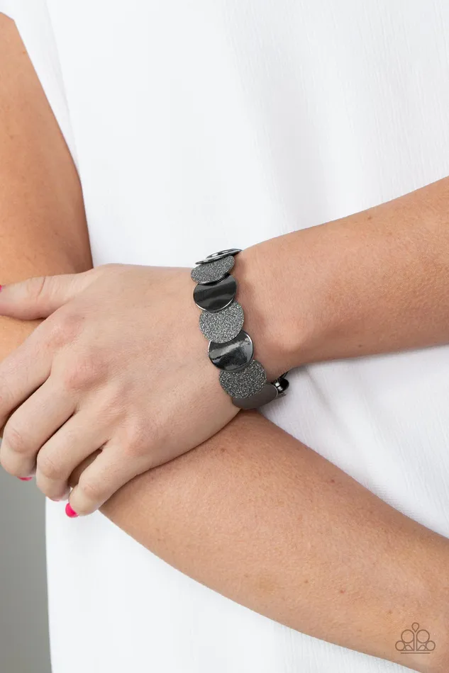Rings Demurely Disco Black Paparazzi Accessories