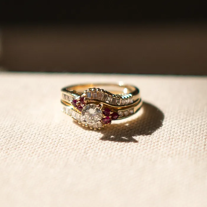 Rings Diamond and Ruby Vintage Ring Set Vintage Rings Diamond and Ruby Vintage Ring Set Vintage
