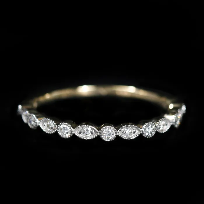 Rings Diamond South 14k White Gold And Yellow Gold 022 Carat Diamond Band