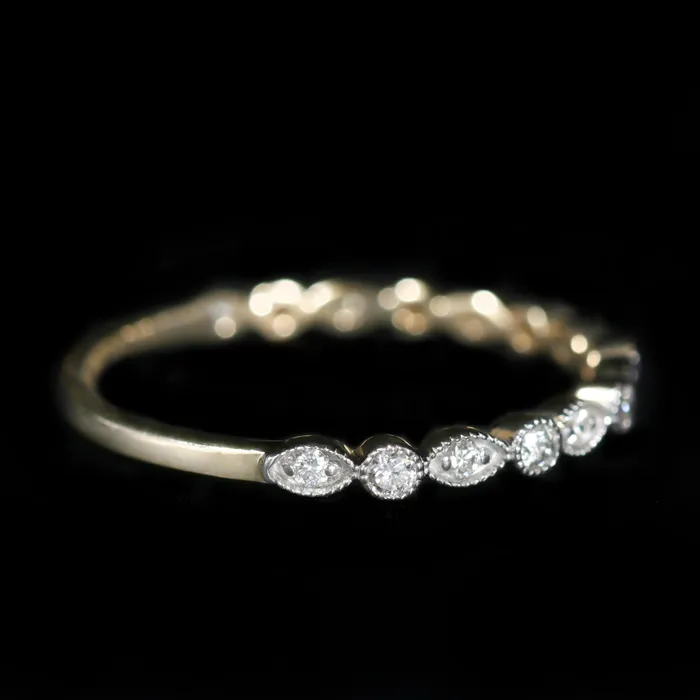 Rings Diamond South 14k White Gold And Yellow Gold 022 Carat Diamond Band