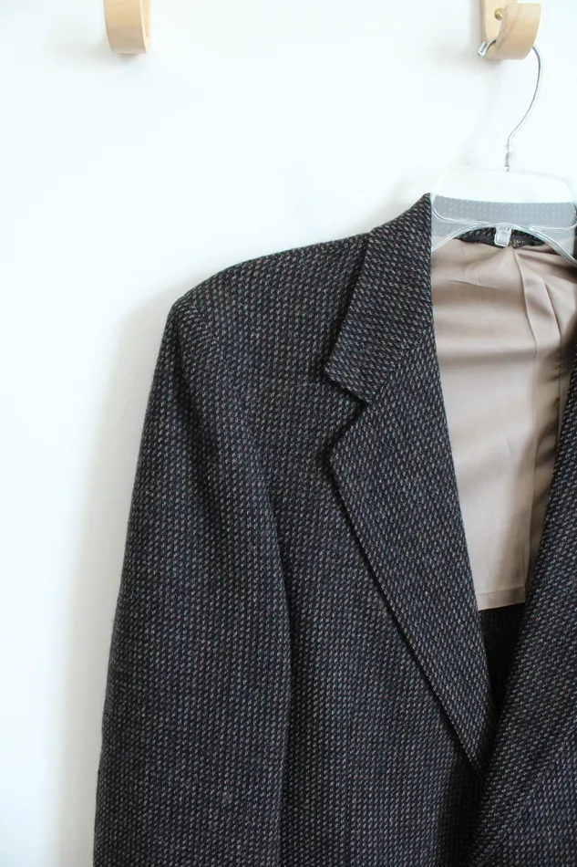 Rings Dietrichs Menswear Dietrichs Menswear Black Burgundy Green Patterned Wool Blazer 40R