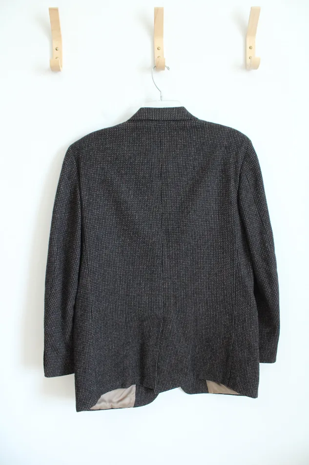 Rings Dietrichs Menswear Dietrichs Menswear Black Burgundy Green Patterned Wool Blazer 40R