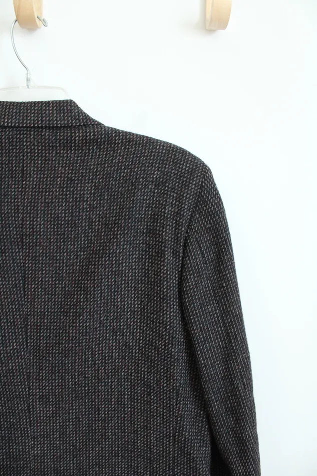 Rings Dietrichs Menswear Dietrichs Menswear Black Burgundy Green Patterned Wool Blazer 40R