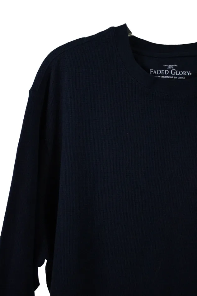 Rings Faded Glory Faded Glory Navy Blue Long Sleeved Shirt 2XL