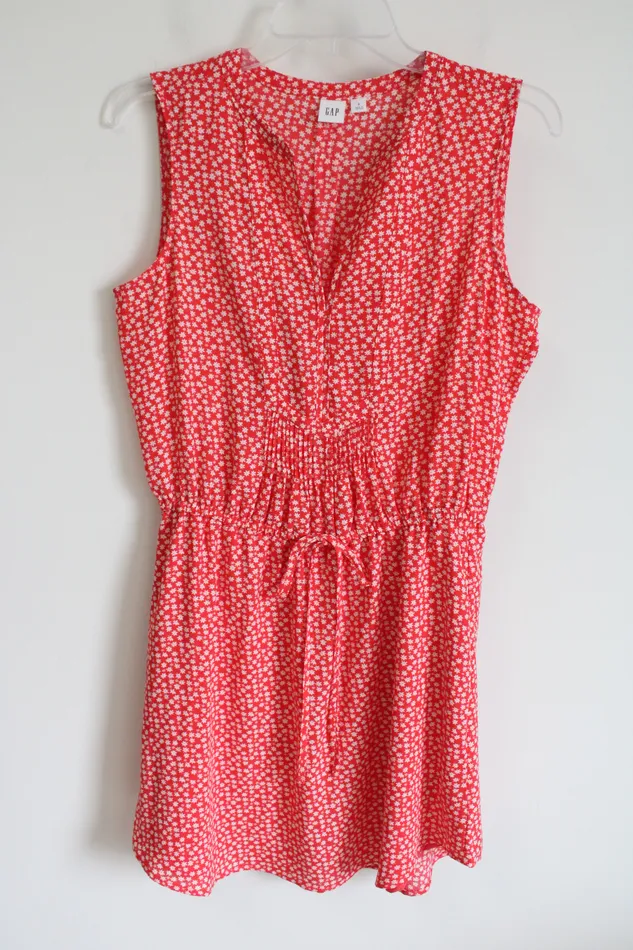 Rings Gap Gap Red White Floral Sleeveless Dress S
