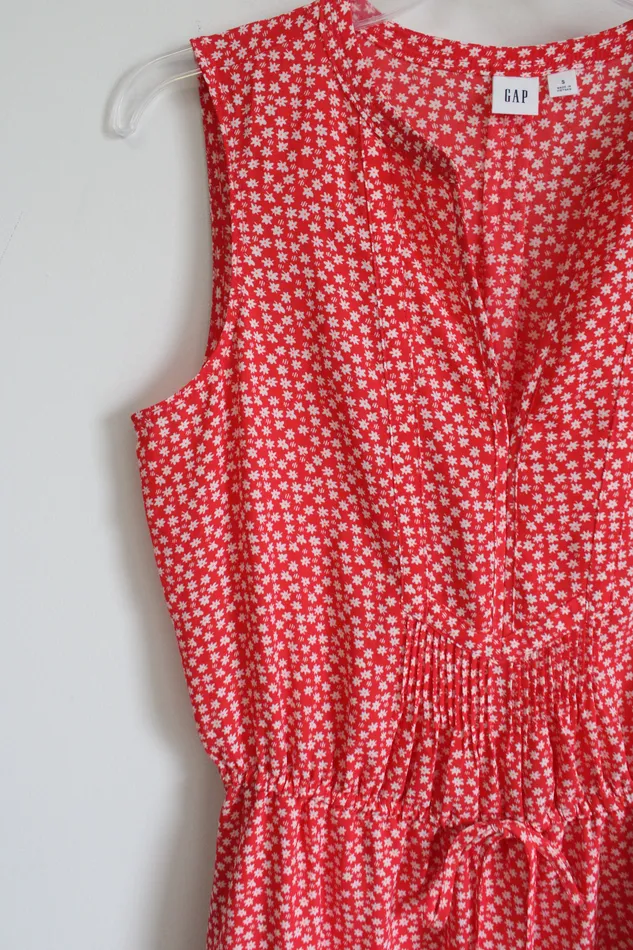 Rings Gap Gap Red White Floral Sleeveless Dress S