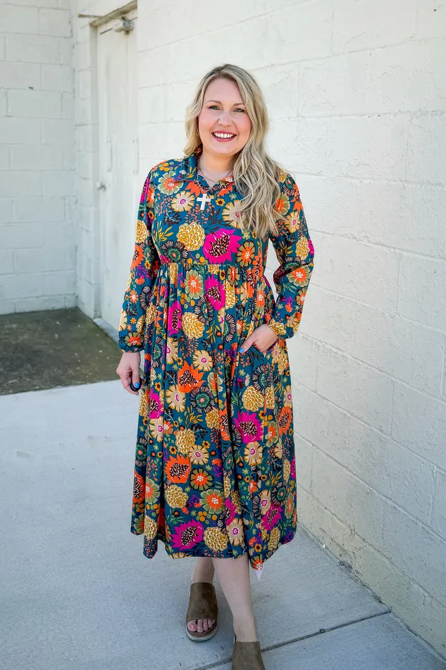 Rings Haptics Lively Love Floral Midi Dress