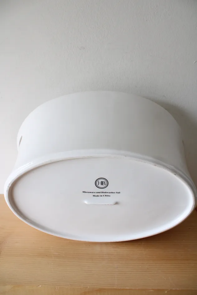 Rings HB HB Large White Ceramic Oval Serving Dish