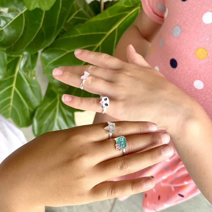 Rings iszi ONLINE Kitty and Blue Rhinestone Rings