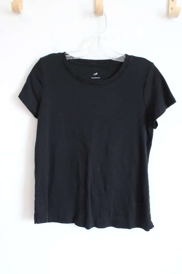 Rings JJill JJill Pima Cotton Black Tee S Petite