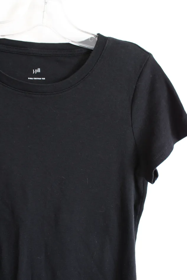 Rings JJill JJill Pima Cotton Black Tee S Petite