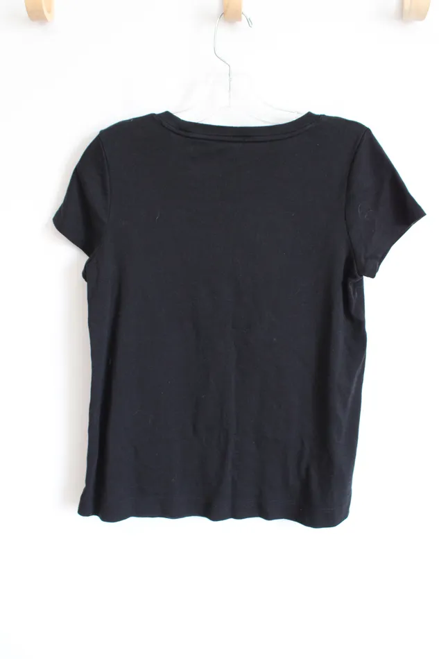 Rings JJill JJill Pima Cotton Black Tee S Petite