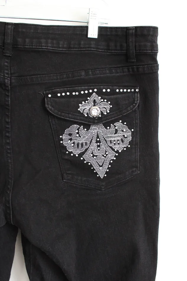 Rings Jack David Jack David Black Denim Jeans 24 Tall