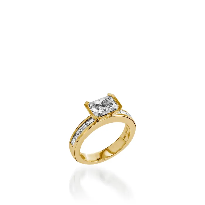 Rings John Atencio Treasure Emerald Cut White Gold Engagement Ring