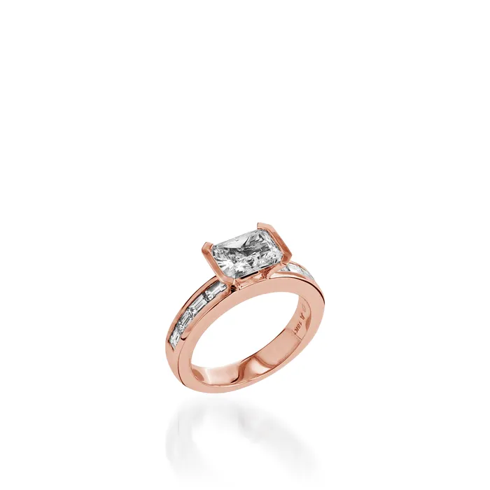 Rings John Atencio Treasure Emerald Cut White Gold Engagement Ring