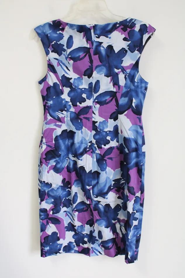 Rings Jones New York Jones New York Stretch Blue Floral Dress 4