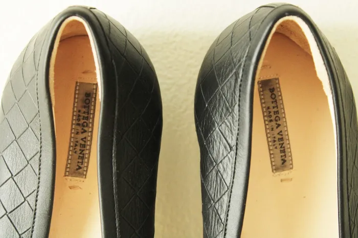 Rings Jubilee Thrift Bottega Veneta Black Leather Flats Size 40 Size 7 US
