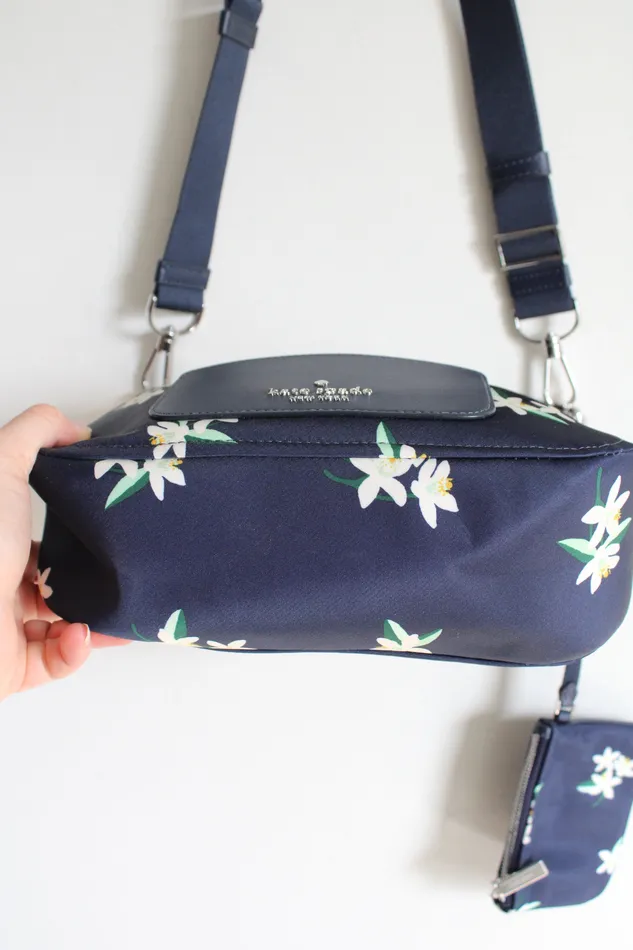 Rings Kate Spade Kate Spade Chelsea Blue Floral Crossbody Purse Mini Wallet