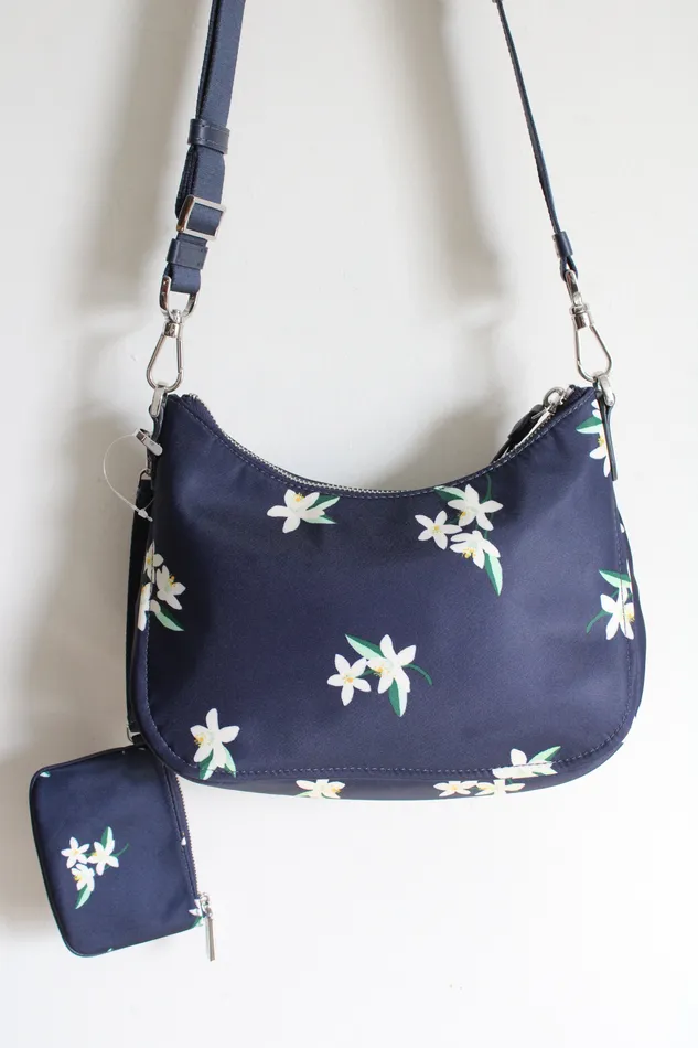 Rings Kate Spade Kate Spade Chelsea Blue Floral Crossbody Purse Mini Wallet